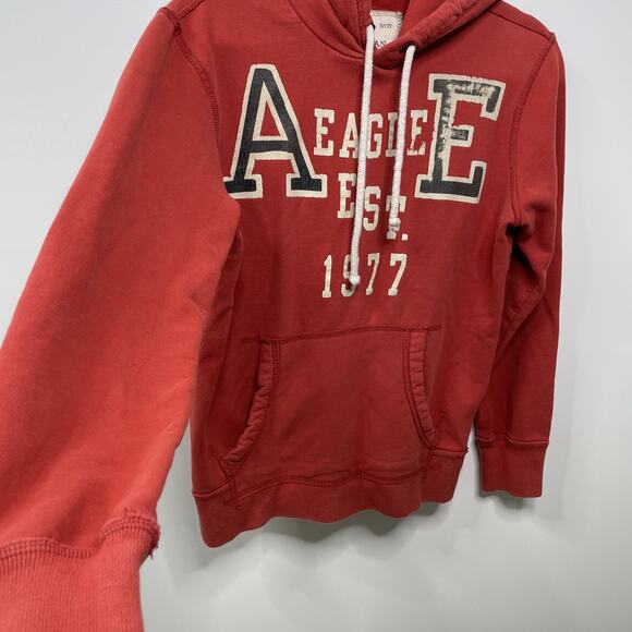 American Eagle Men S Hoodie Sweatshirt Distressed Thrashed University Prep Gorp - Picture 3 of 12